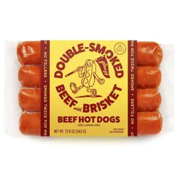 Gleezy Dog Double Smoked Beef Brisket Hot Dog - 12.8oz
