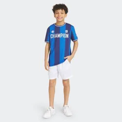 Champion Boys' Striped Soccer Jersey Shirt - Blue L