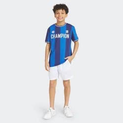 Champion Boys' Striped Soccer Jersey Shirt - Blue L