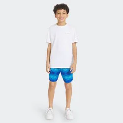 Champion Kids' Diamond Print Mesh Shorts - Blue S