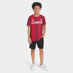 Champion Boys' Striped Soccer Jersey Shirt - Red L