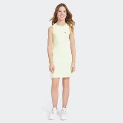 Champion Girls' High Neck Ribbed Gingham Tank Dress - Lemon Yellow S