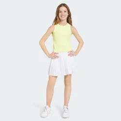 Champion Girls' Logo High Neck Ribbed Tank Top - Lemon Yellow L