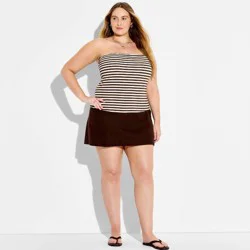 Women's Pull-On Linen Mini Skort - Wild Fable™ Brown XXL