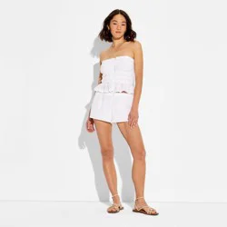 Women's Mid-Rise Ruffle Edge Shorts - Wild Fable™ White S