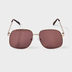 Metal Oversized Square Sunglasses - A New Day™ Gold Berry