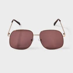 Metal Oversized Square Sunglasses - A New Day™ Gold Berry
