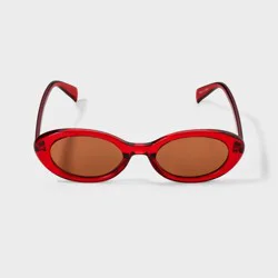 Women's Crystal Oval Sunglasses - Universal Thread™ Red