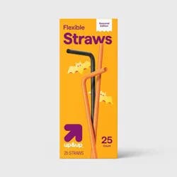 Halloween Disposable Plastic Straws - Orange/Black - 25ct - up&up™