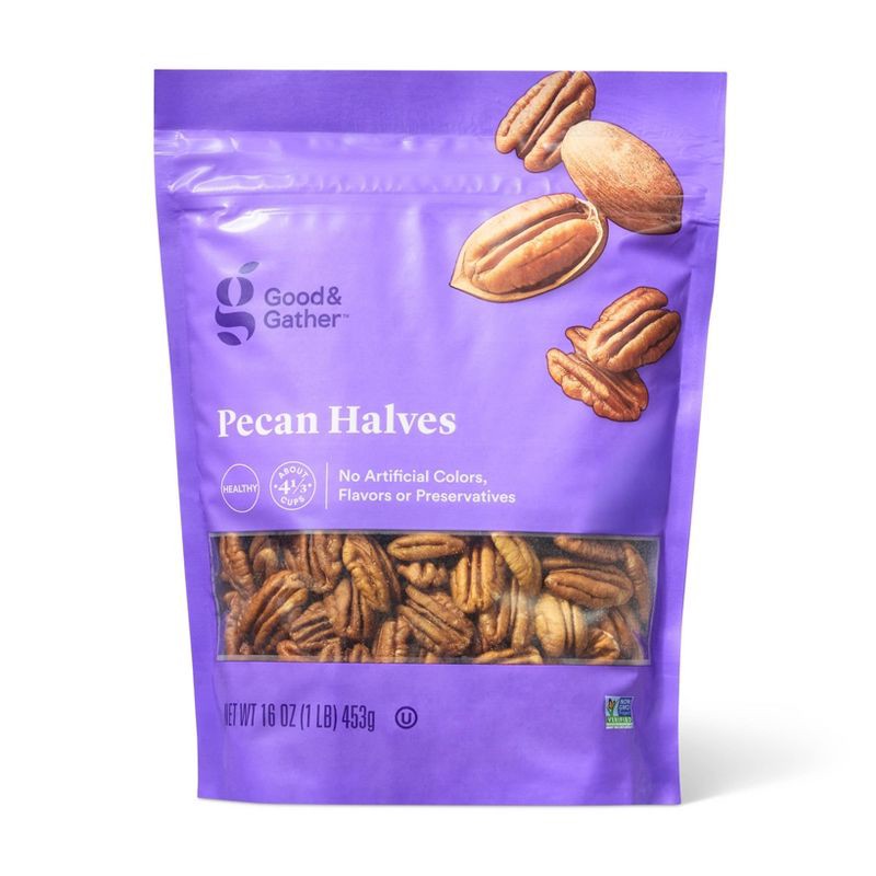 slide 1 of 4, Pecan Halves - 16oz - Good & Gather™, 16 oz