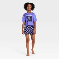Girls' 2pc KPop Demon Hunters T-Shirt and Shorts Pajama Set - Purple M