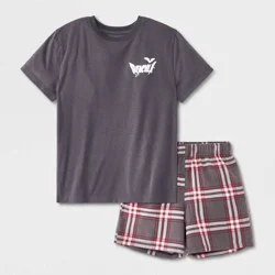 Universal Studios Monsters Boys' 2pc Halloween Dracula T-Shirt and Shorts Pajama Set - Gray S