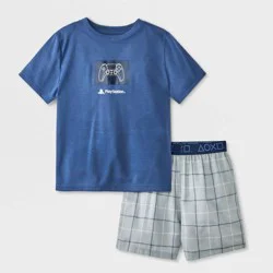 PlayStation Boys' 2pc Play Station T-Shirt and Shorts Pajama Set - Blue M