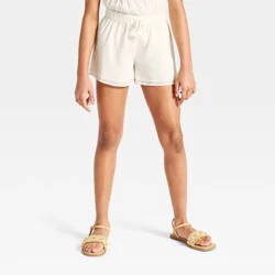 Girls' Lurex Chiffon Pull-on Shorts - Cat & Jack™ Cream M