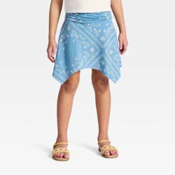 Girls' Handkerchief Hem Bandana Printed Mini Skirt - Cat & Jack™ Blue XL
