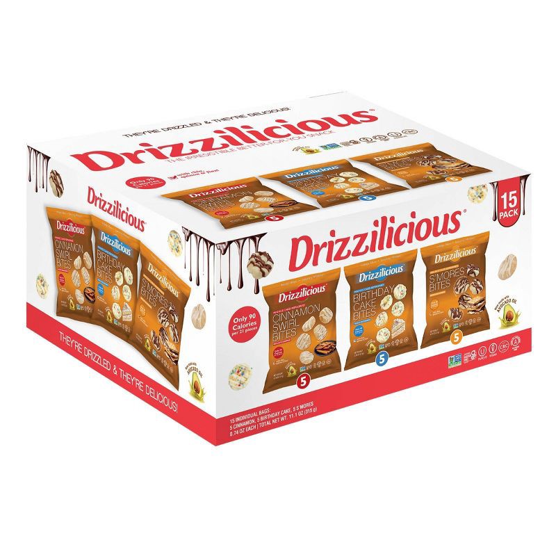 slide 5 of 5, Drizzilicious Drizzled Mini Rice Cake Variety Pack - 11.1oz/15ct, 11.1 oz, 15 ct