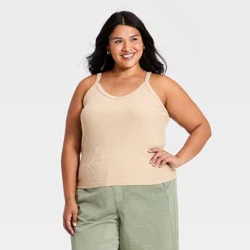 Women's Vintage Cami Tank Top - Universal Thread™ Tan XXL