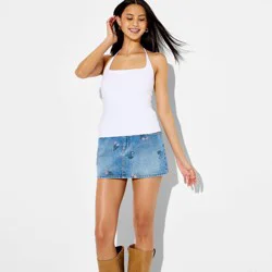 Women's Tie-Neck Halter Top - Wild Fable™ White L