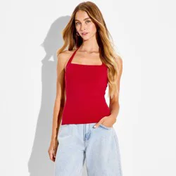 Women's ButterBliss Tie-Neck Halter Top - Wild Fable™ Red S