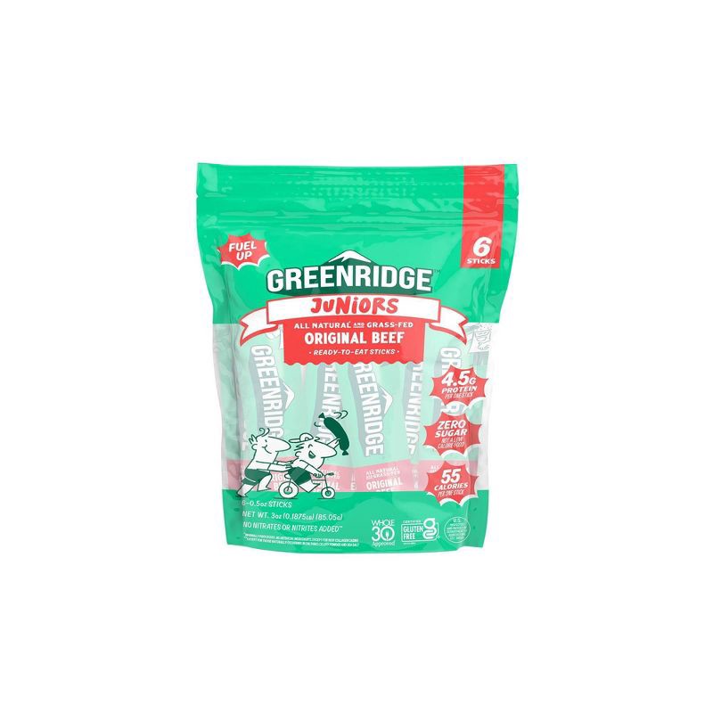 slide 1 of 3, Greenridge Juniors Original Beef Multipack Meat Sticks - 3oz, 3 oz