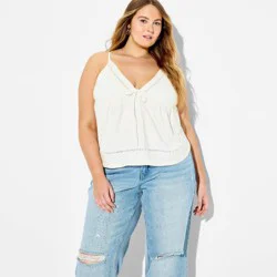 Women's Babydoll Tank Top - Wild Fable™ White XXL