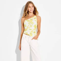 Women's Ruched Tank Top - Wild Fable™ Assorted Yellows Floral L