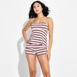 Women's Low-Rise Pull-On Shorts - Wild Fable™ Pink Striped XXS