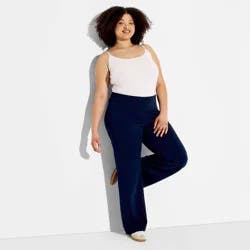 Women's Soft Cotton Low-Rise Straight Leg Pull-On Pants - Wild Fable™ Dark Blue XXL