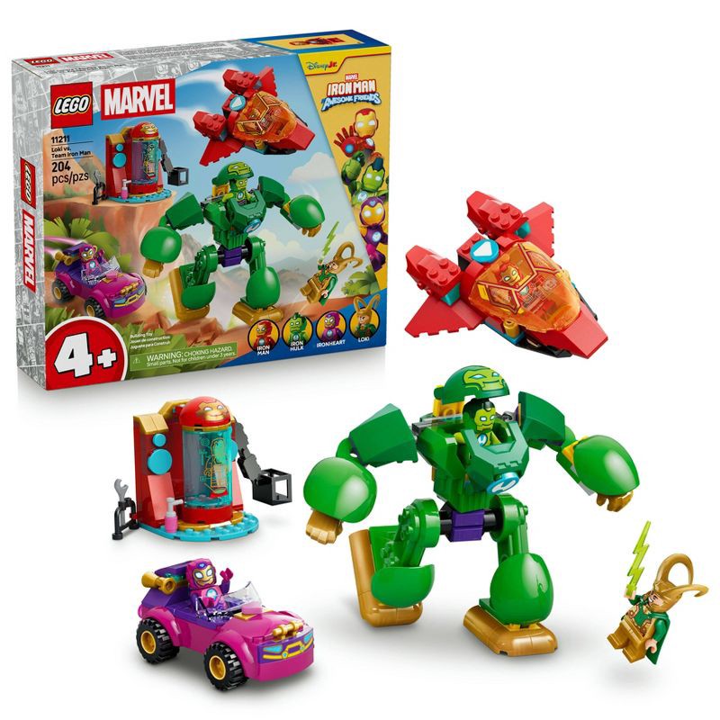 slide 1 of 6, LEGO Marvel Iron Man and His Awesome Friends Loki vs Team Iron Man 11211, 1 ct