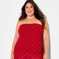 Women's ButterBliss Reversible Tube Top - Wild Fable™ Red Anchors XXL