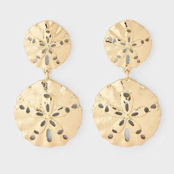 Sand Dollar Double Drop Earring - A New Day™ Gold