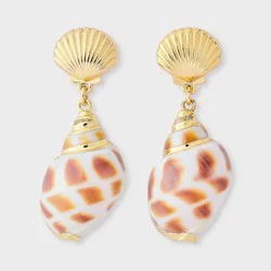 Shell Charm Drop Earring - A New Day™ Gold