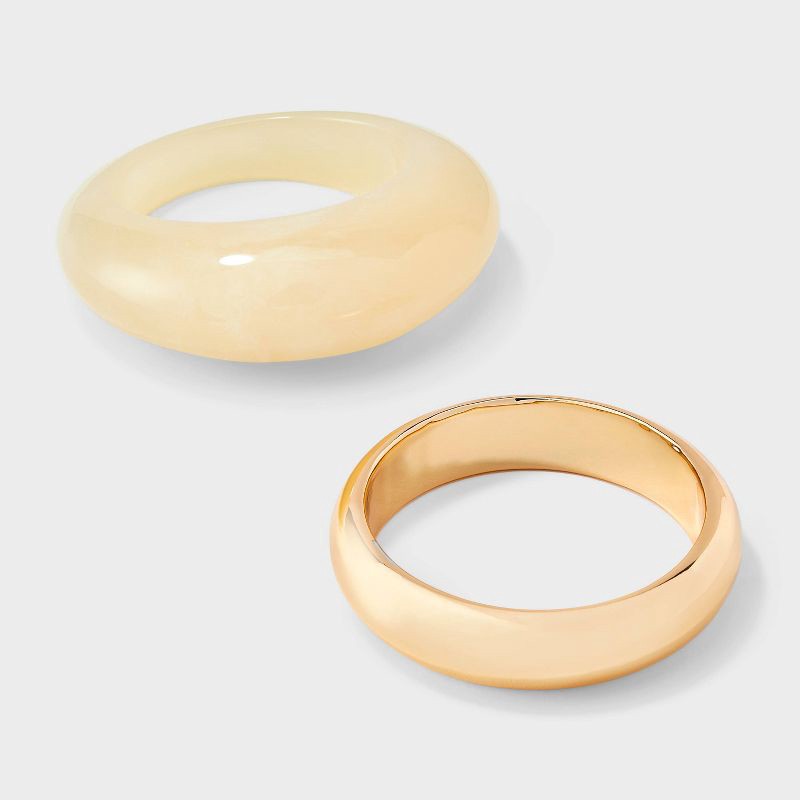 slide 1 of 4, Bangle Bracelet 2pc Set - A New Day™ Ivory, 2 ct