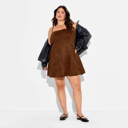 Women's Mini Suede Skater Dress - Wild Fable™ Brown XXL