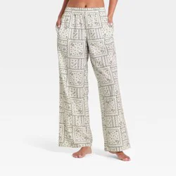 Women's Flannel Pajama Pants - Wild Fable™ Cream Bandana S