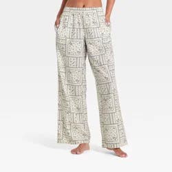 Women's Flannel Pajama Pants - Wild Fable™ Cream Bandana S