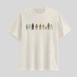 Men's Star Wars Character Drawing Line Up Short Sleeve Graphic T-Shirt - Cream XL