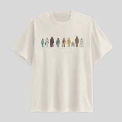 Men's Star Wars Character Drawing Line Up Short Sleeve Graphic T-Shirt - Cream XL