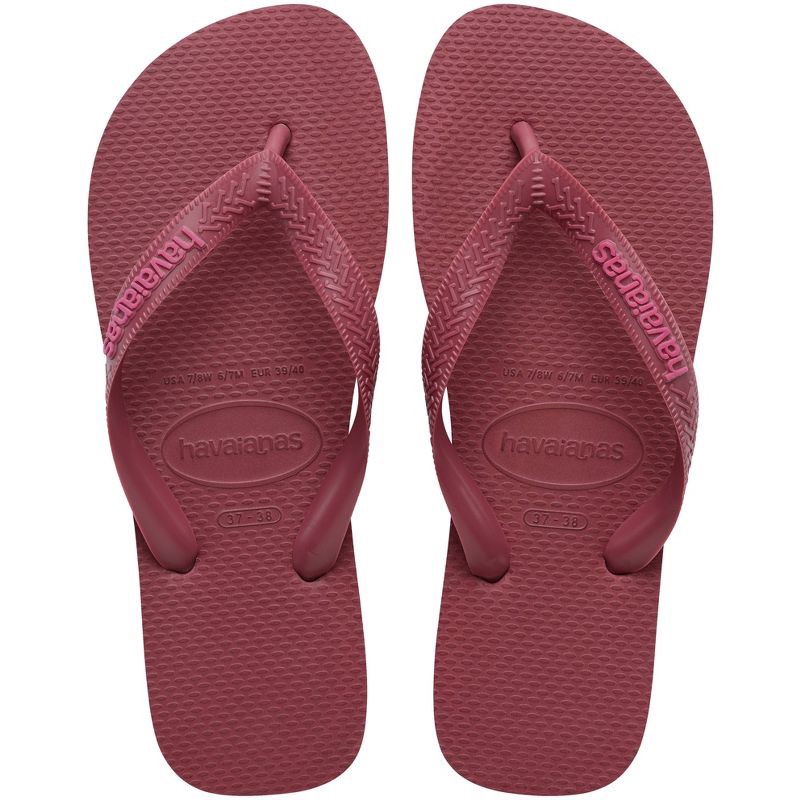 slide 1 of 6, Havaianas Women's Logo Flip Sandals - Burgundy 7-8, 1 ct