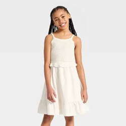 Girls' Woven Sweater Dress - Cat & Jack™ Cream M