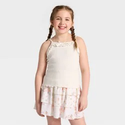 Girls' Pointelle Tank Top - Cat & Jack™ Cream XL