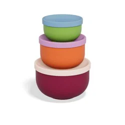 Lalo Stainless Nesting Snack Bowls - Picnic Party - 3pk