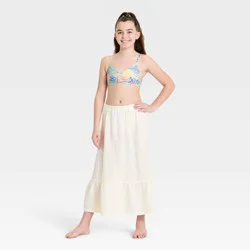 Girls' Ditsy Printed Bikini Skirt Set - art class™ Cream M