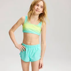 Girls' Bright Skies Bikini and Swim Shorts Set - Cat & Jack™ Aqua Blue L