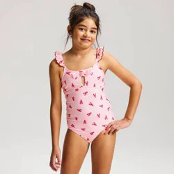 Girls' Lobster Printed One Piece Swimsuit - Cat & Jack™ Pink XL
