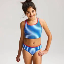 Girls' Striped Tankini Set - Cat & Jack™ Blue M