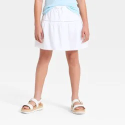 Girls' Woven Tiered Mini Skort - art class™ White S