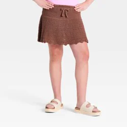 Girls' Crafted Sweater Skort - art class™ Brown S