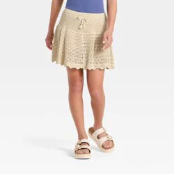 Girls' Crafted Sweater Skort - art class™ Off-White S