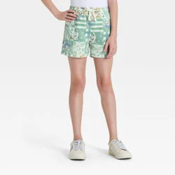 Sanrio Girls' Hello Kitty and Friends Patchwork Fleece Shorts - Light Green M